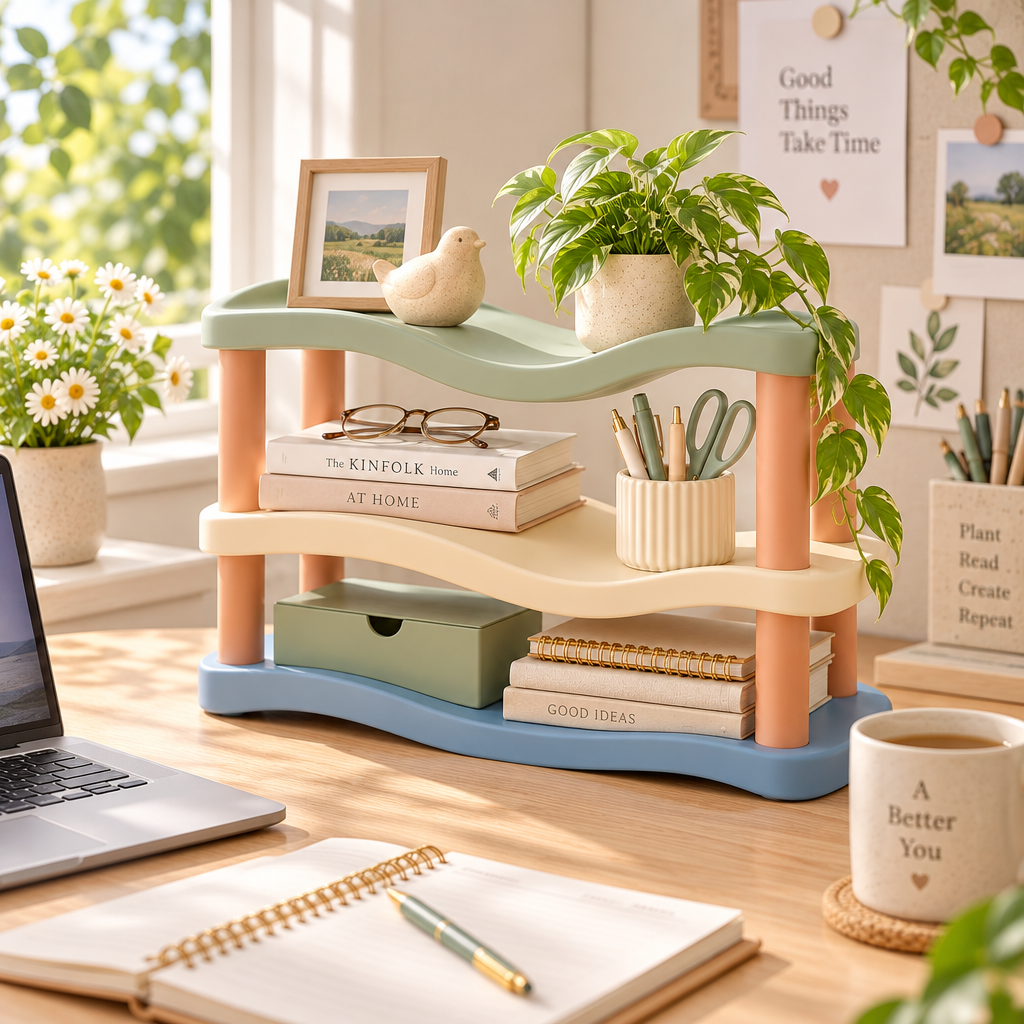 Jorenqia Wavy Desktop Organizer Shelf view 3
