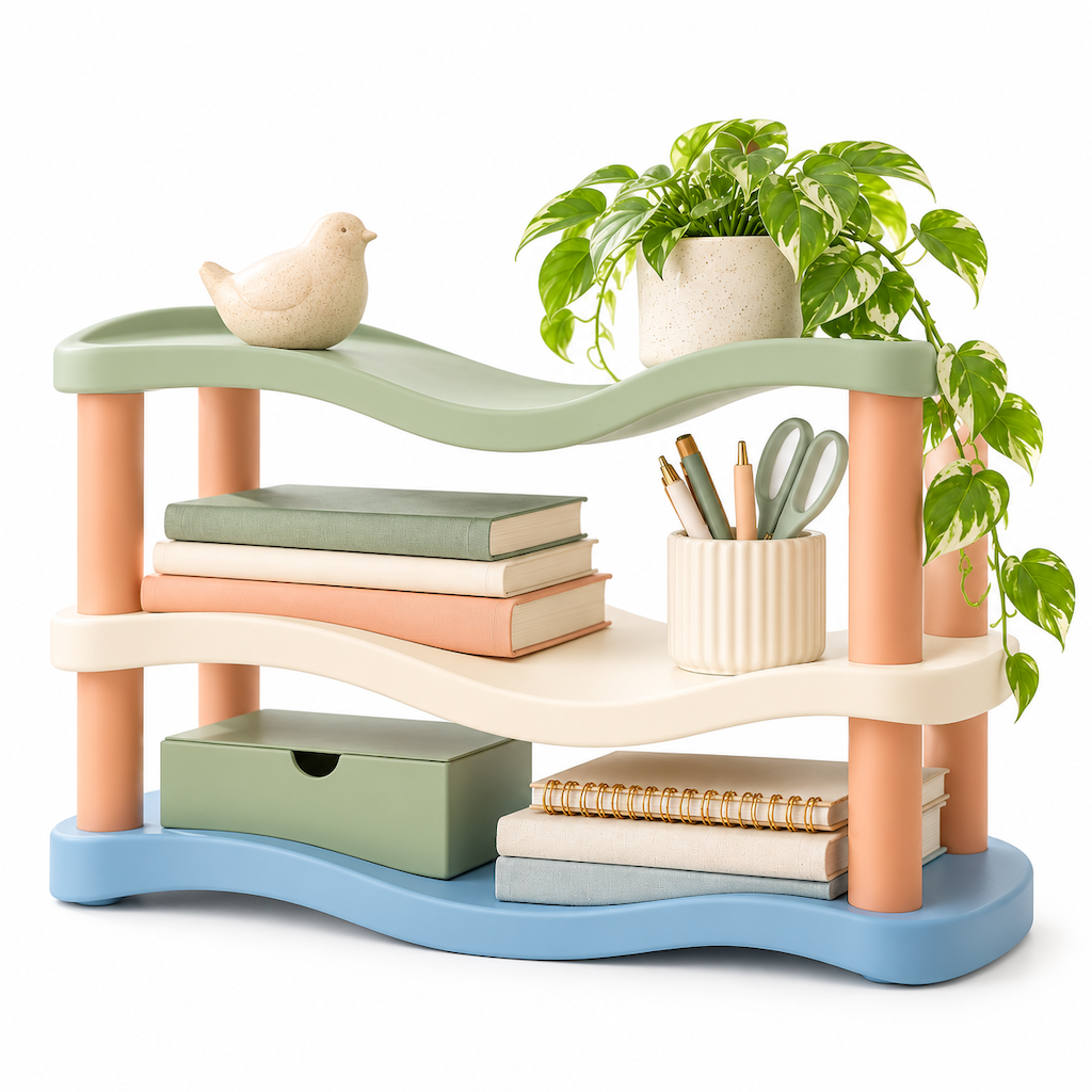 Jorenqia Wavy Desktop Organizer Shelf view 4