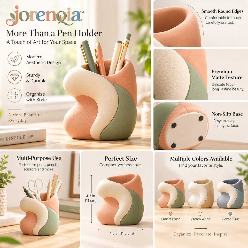 Jorenqia Sculptural Ceramic Pen Holder view 5