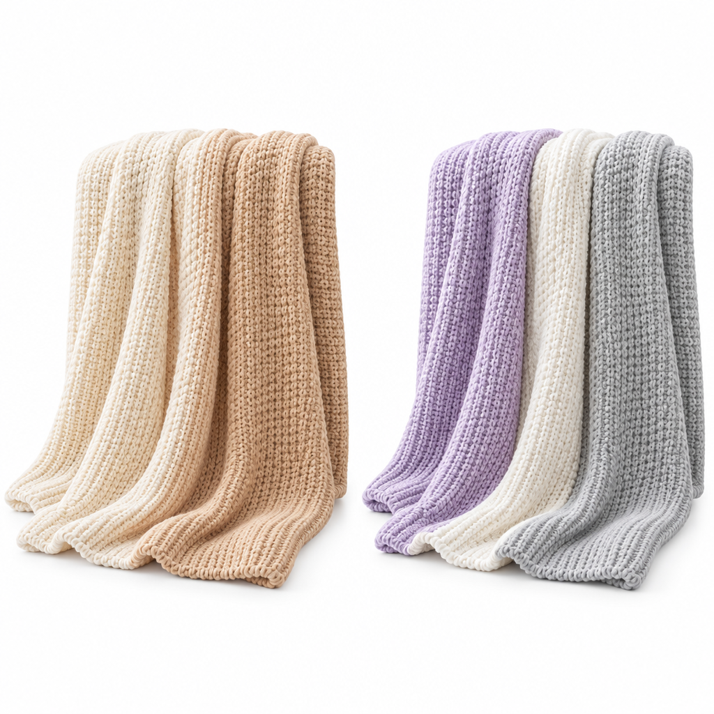 Jorenqia Soft Gradient Knit Throw Blanket view 3