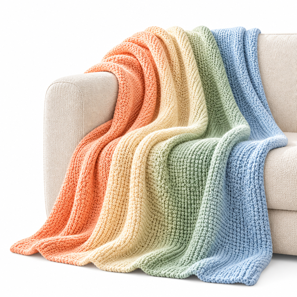 Jorenqia Soft Gradient Knit Throw Blanket view 4