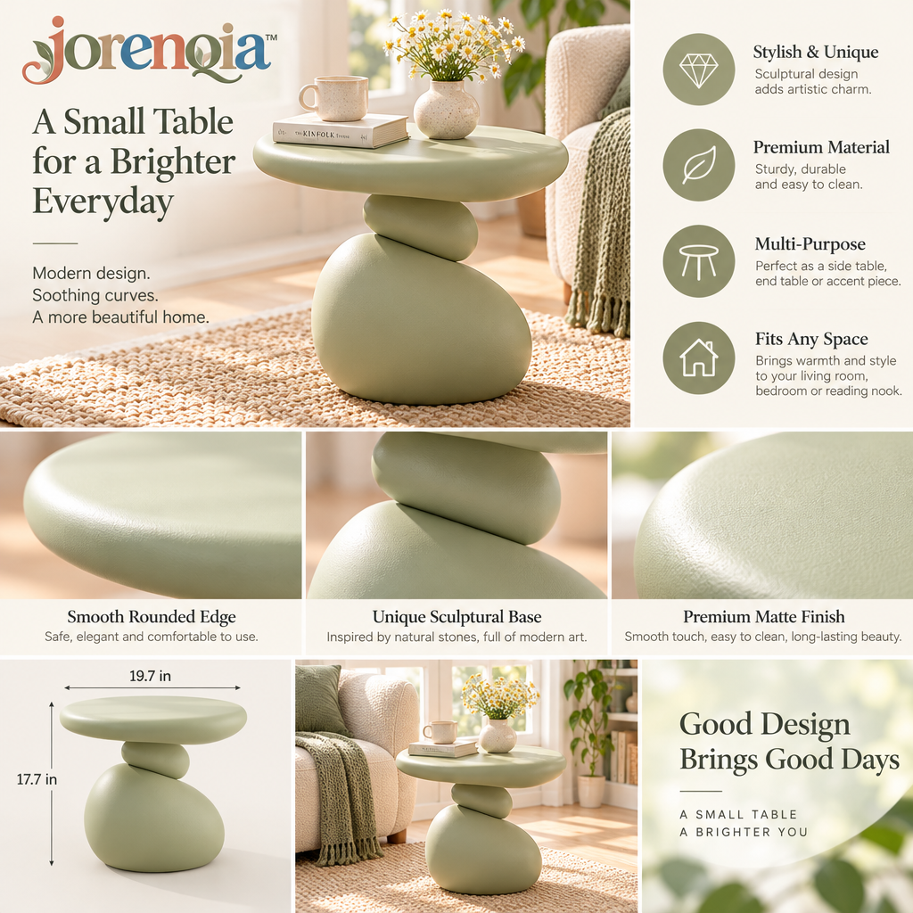 Jorenqia Pebble-Shaped Accent Side Table view 5