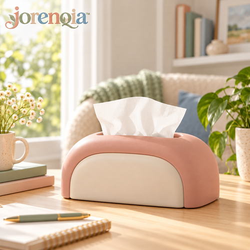 Jorenqia Curved Color-Block Tissue Box view 1