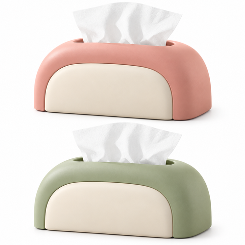 Jorenqia Curved Color-Block Tissue Box view 2
