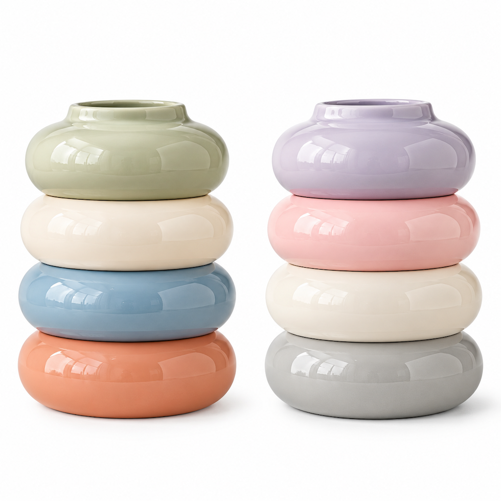 Jorenqia Stacked Donut Ceramic Vase view 5