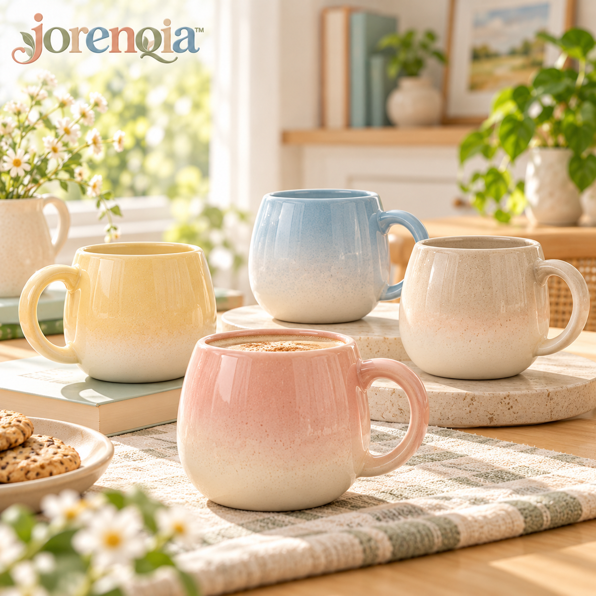 Jorenqia Pastel Gradient Ceramic Mug Set view 1