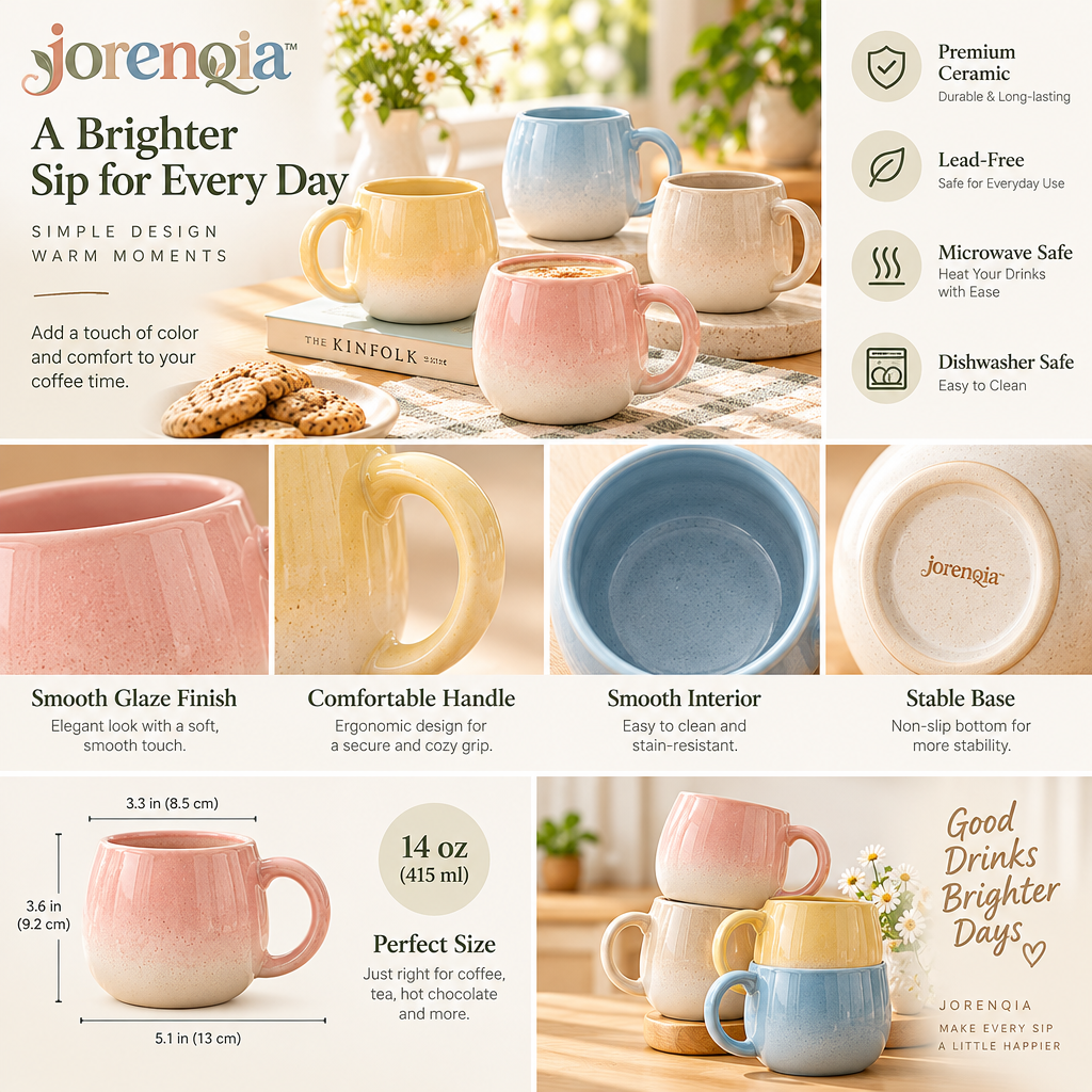 Jorenqia Pastel Gradient Ceramic Mug Set view 5