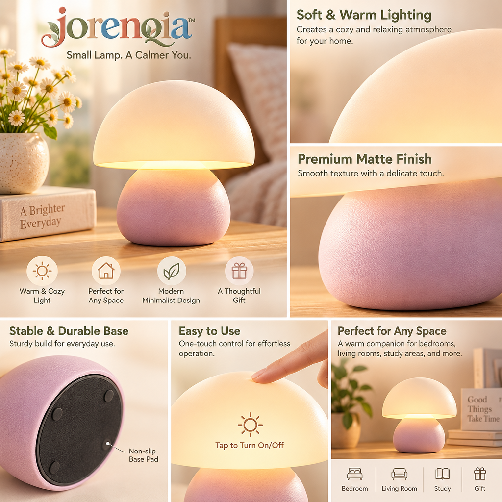 Jorenqia Mini Mushroom Ambient Night Light view 5
